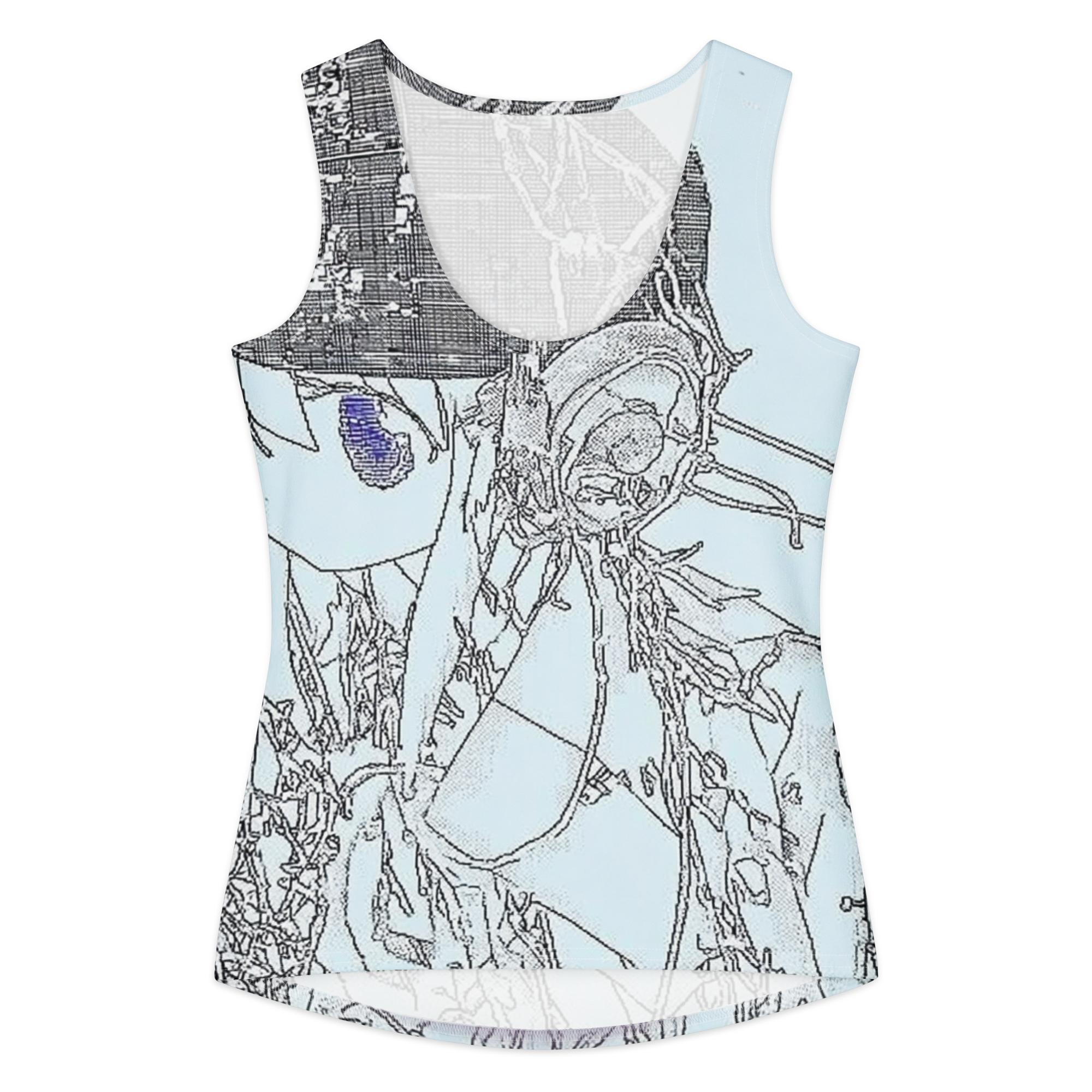 Blue crew crop top