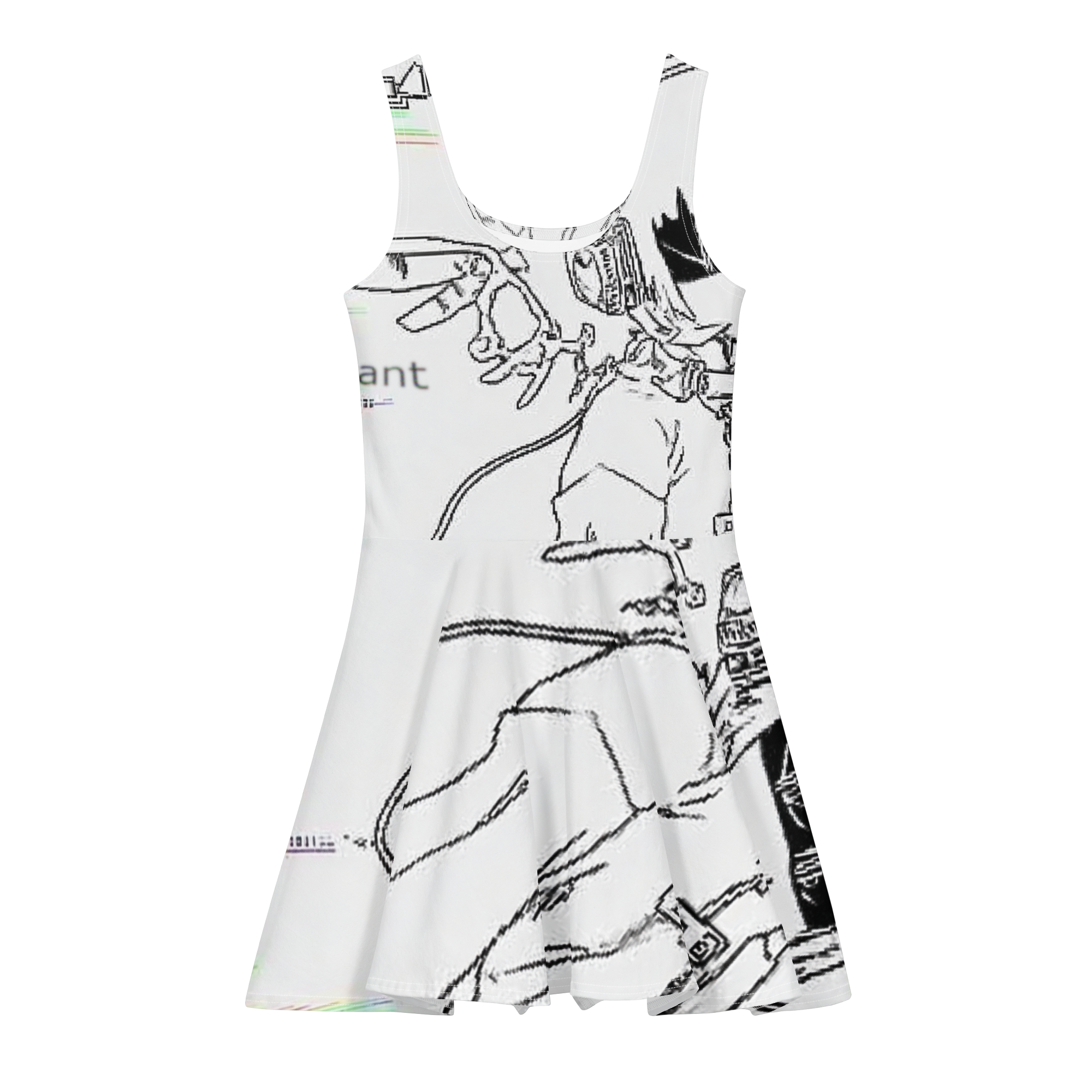 Glitchy Skater Dress